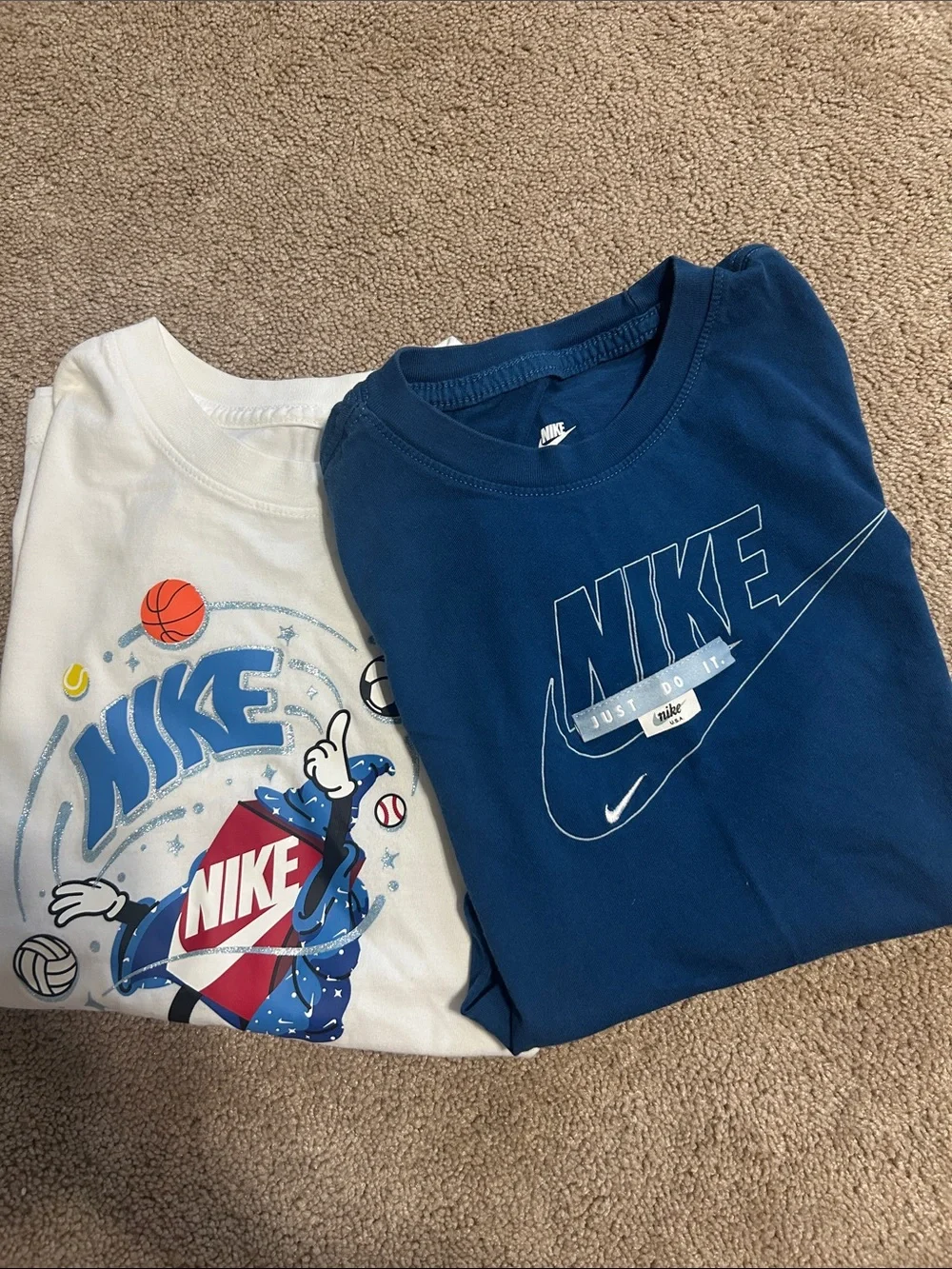 Nike Kids Graphic Tees - White & Navy Sports Pack